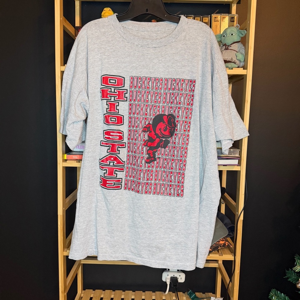 Vintage Ohio State Buckeyes Striped T Shirt NCAA